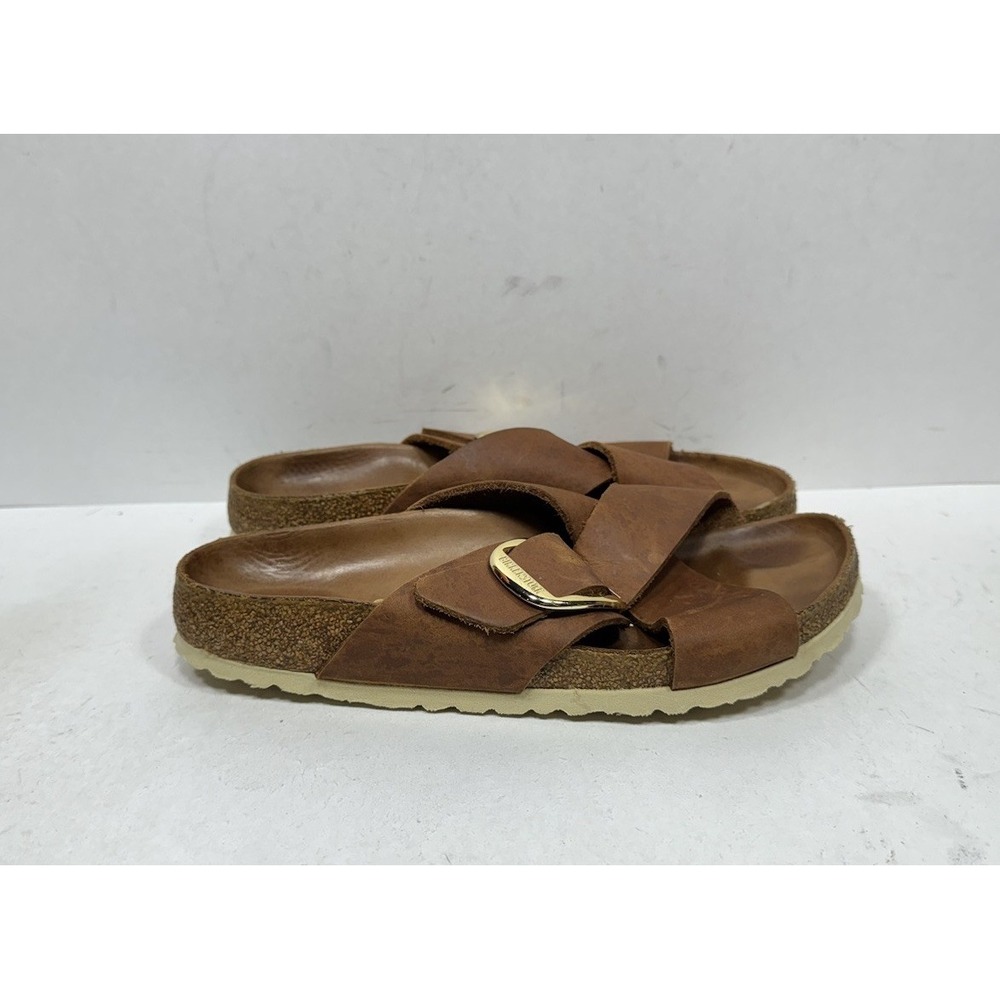 Birkenstock Siena Big Buckle Womens Size 7 N / 38 Oiled Leather Brown Sandal